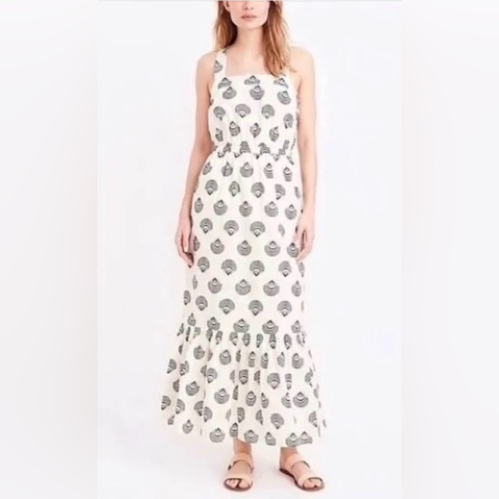 J Crew Sea Shell Cotton Voile Maxi Dress